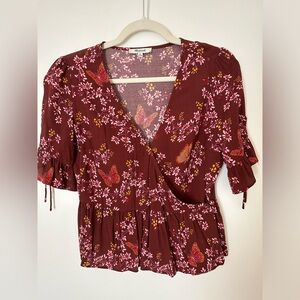 Madewell Tie-Sleeve Wrap in Butterfly Sanctuary, 00